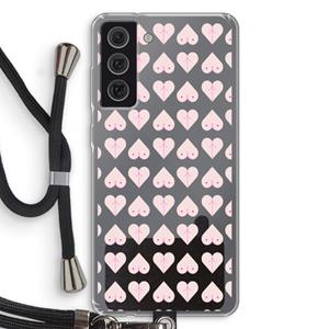 CaseCompany Ass 'n Titties: Samsung Galaxy S21 FE Transparant Hoesje met koord