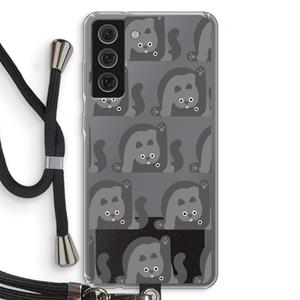 CaseCompany Cats: Samsung Galaxy S21 FE Transparant Hoesje met koord