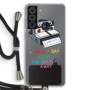CaseCompany Smile: Samsung Galaxy S21 FE Transparant Hoesje met koord