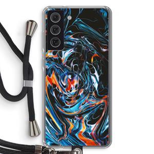 CaseCompany Black Unicorn: Samsung Galaxy S21 FE Transparant Hoesje met koord