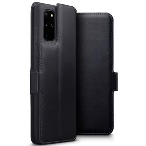 Qubits lederen slim folio wallet hoes - Samsung Galaxy S20 Plus - Zwart