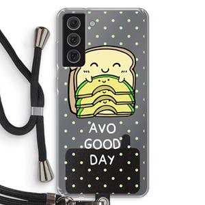 CaseCompany Avo Good Day: Samsung Galaxy S21 FE Transparant Hoesje met koord