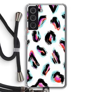 CaseCompany Cheetah color: Samsung Galaxy S21 FE Transparant Hoesje met koord