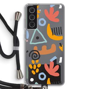 CaseCompany Abstract: Samsung Galaxy S21 FE Transparant Hoesje met koord