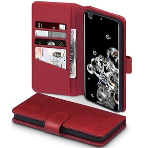 Qubits luxe echt lederen wallet hoes - Samsung Galaxy S20 Ultra - Rood