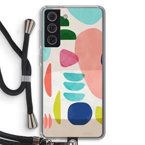 CaseCompany Bold Rounded Shapes: Samsung Galaxy S21 FE Transparant Hoesje met koord