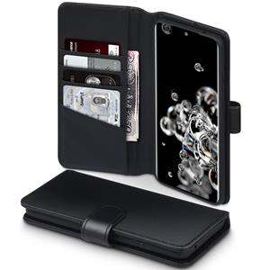 Qubits luxe echt lederen wallet hoes - Samsung Galaxy S20 Ultra - Zwart