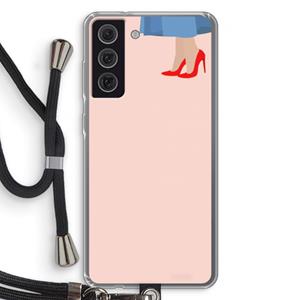 CaseCompany High heels: Samsung Galaxy S21 FE Transparant Hoesje met koord