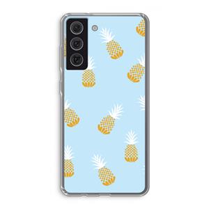 CaseCompany Ananasjes: Samsung Galaxy S21 FE Transparant Hoesje