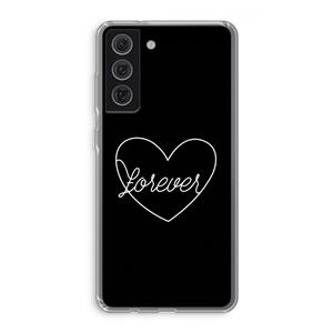 CaseCompany Forever heart black: Samsung Galaxy S21 FE Transparant Hoesje