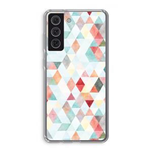 CaseCompany Gekleurde driehoekjes pastel: Samsung Galaxy S21 FE Transparant Hoesje
