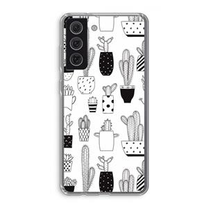CaseCompany Cactusmotief: Samsung Galaxy S21 FE Transparant Hoesje