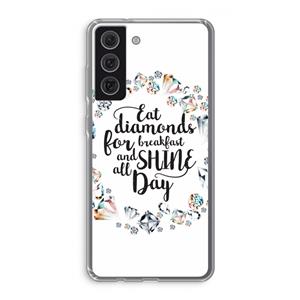 CaseCompany Diamonds: Samsung Galaxy S21 FE Transparant Hoesje