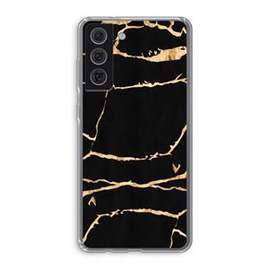 CaseCompany Gouden marmer: Samsung Galaxy S21 FE Transparant Hoesje