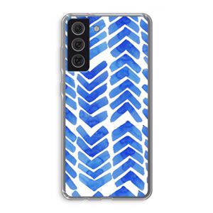 CaseCompany Blauwe pijlen: Samsung Galaxy S21 FE Transparant Hoesje