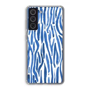 CaseCompany Blauwe nerven: Samsung Galaxy S21 FE Transparant Hoesje