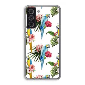 CaseCompany Kleurrijke papegaaien: Samsung Galaxy S21 FE Transparant Hoesje