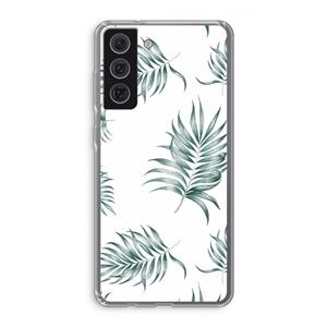 CaseCompany Simple leaves: Samsung Galaxy S21 FE Transparant Hoesje
