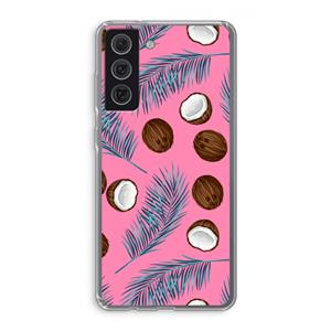 CaseCompany Kokosnoot roze: Samsung Galaxy S21 FE Transparant Hoesje