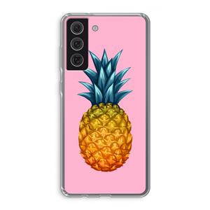 CaseCompany Grote ananas: Samsung Galaxy S21 FE Transparant Hoesje