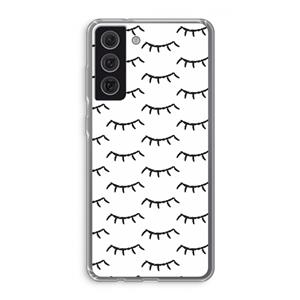 CaseCompany Wimpers: Samsung Galaxy S21 FE Transparant Hoesje