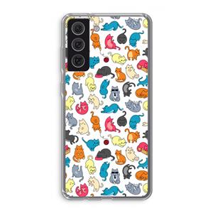 CaseCompany Kleurrijke katten: Samsung Galaxy S21 FE Transparant Hoesje