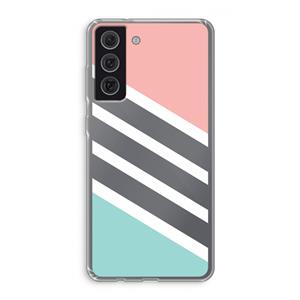 CaseCompany Strepen pastel: Samsung Galaxy S21 FE Transparant Hoesje