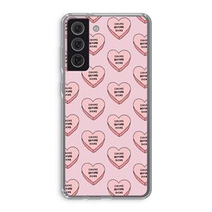 CaseCompany Chicks before dicks: Samsung Galaxy S21 FE Transparant Hoesje