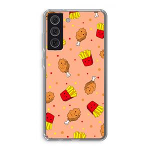 CaseCompany Chicken 'n Fries: Samsung Galaxy S21 FE Transparant Hoesje