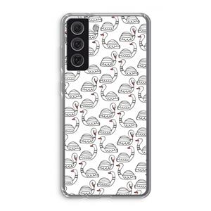 CaseCompany Zwanen: Samsung Galaxy S21 FE Transparant Hoesje