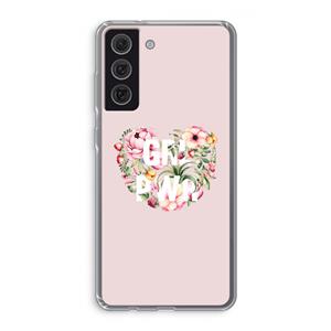 CaseCompany GRL PWR Flower: Samsung Galaxy S21 FE Transparant Hoesje