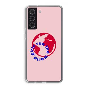 CaseCompany Run The World: Samsung Galaxy S21 FE Transparant Hoesje