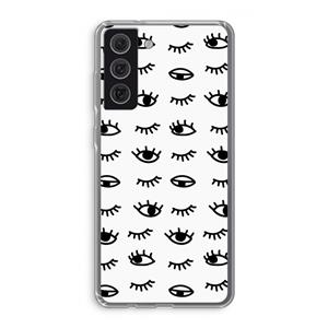 CaseCompany Eye pattern #2: Samsung Galaxy S21 FE Transparant Hoesje
