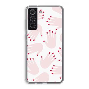 CaseCompany Hands pink: Samsung Galaxy S21 FE Transparant Hoesje