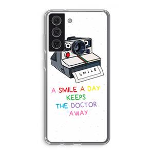 CaseCompany Smile: Samsung Galaxy S21 FE Transparant Hoesje