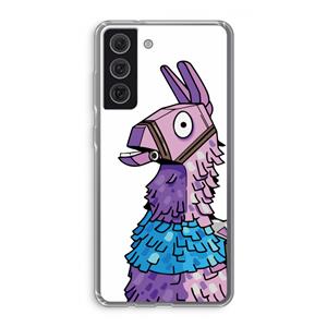 CaseCompany Lama: Samsung Galaxy S21 FE Transparant Hoesje