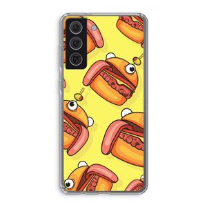 CaseCompany Hamburger: Samsung Galaxy S21 FE Transparant Hoesje
