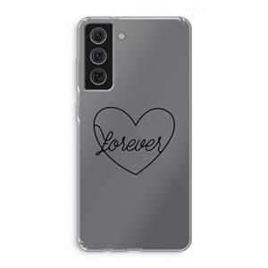 CaseCompany Forever heart black: Samsung Galaxy S21 FE Transparant Hoesje