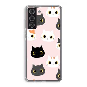 CaseCompany Katten: Samsung Galaxy S21 FE Transparant Hoesje