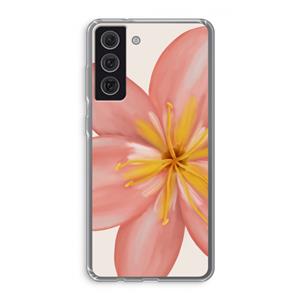 CaseCompany Pink Ellila Flower: Samsung Galaxy S21 FE Transparant Hoesje