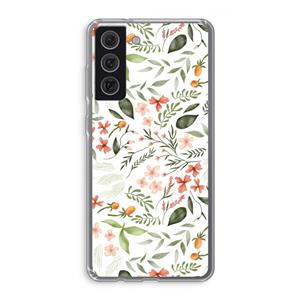 CaseCompany Sweet little flowers: Samsung Galaxy S21 FE Transparant Hoesje