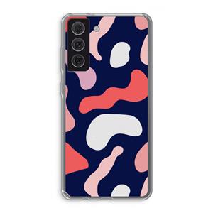 CaseCompany Memphis Shapes Pink: Samsung Galaxy S21 FE Transparant Hoesje