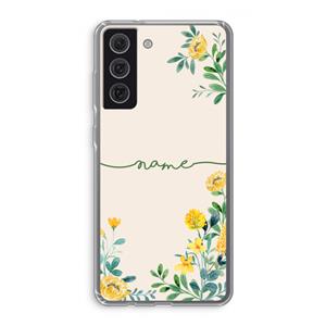 CaseCompany Gele bloemen: Samsung Galaxy S21 FE Transparant Hoesje