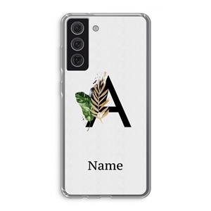 CaseCompany Charcoal Flora: Samsung Galaxy S21 FE Transparant Hoesje