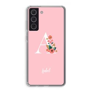 CaseCompany Pink Bouquet: Samsung Galaxy S21 FE Transparant Hoesje