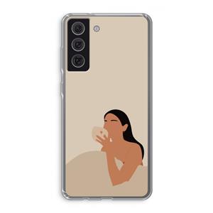 CaseCompany Fresh coffee: Samsung Galaxy S21 FE Transparant Hoesje