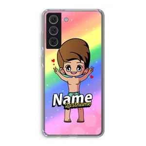 CaseCompany Chibi Maker man: Samsung Galaxy S21 FE Transparant Hoesje