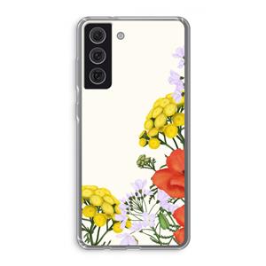 CaseCompany Wilde bloemen: Samsung Galaxy S21 FE Transparant Hoesje