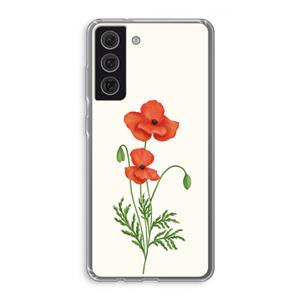 CaseCompany Red poppy: Samsung Galaxy S21 FE Transparant Hoesje
