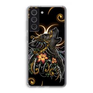 CaseCompany Huilende Wolf: Samsung Galaxy S21 FE Transparant Hoesje